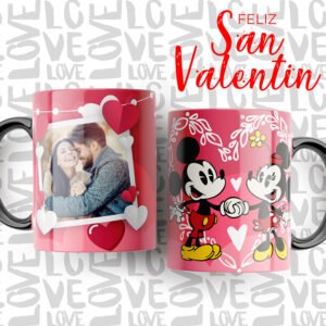 Taza personalizada San Valentín Amor Mickey Minnie Mouse